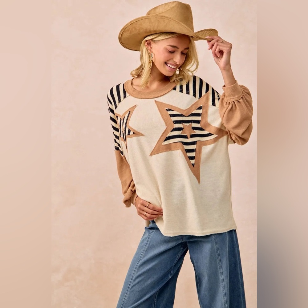 🌼 $65 BiBi Star Patchwork Top - Picture 3 of 6